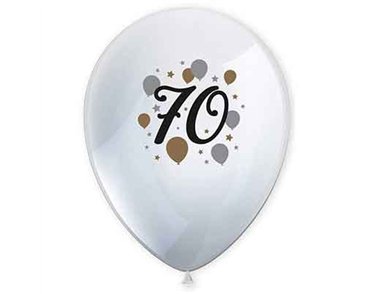 6PK MILESTONE "70" BALLOONS