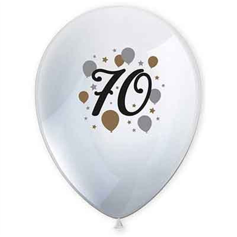 6PK MILESTONE "70" BALLOONS