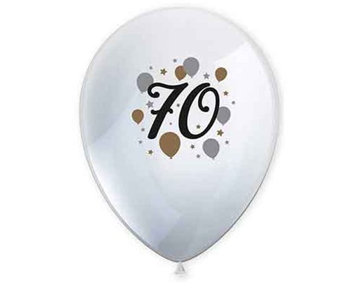 6PK MILESTONE "70" BALLOONS
