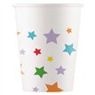 8PK 200ml MULTICOLOUR BRIGHT STARS PAPER CUPS