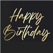 20PK 33cm ELEGANT HAPPY BIRTHDAY NAPKINS