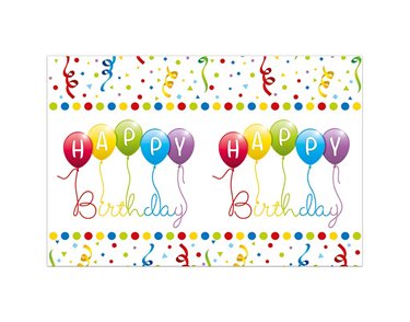 120x180cm HAPPY BIRTHDAY STREAMERS PLASTIC TABLECOVER