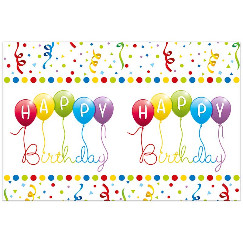 120x180cm HAPPY BIRTHDAY STREAMERS PLASTIC TABLECOVER