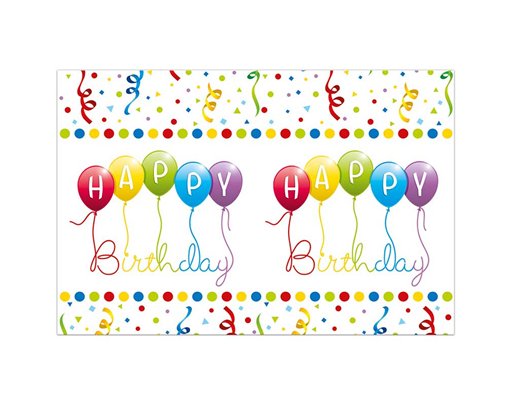 120x180cm HAPPY BIRTHDAY STREAMERS PLASTIC TABLECOVER