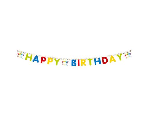 "HAPPY BIRTHDAY" STREAMERS PAPER BANNER