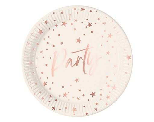 8PK 23cm ROSE GOLD PARTY PAPER PLATES