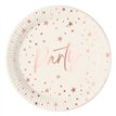 8PK 23cm ROSE GOLD PARTY PAPER PLATES
