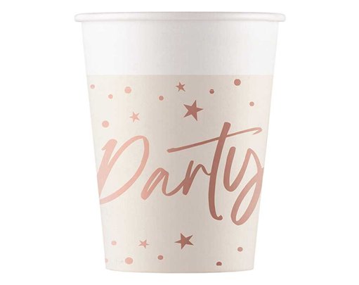 8PK 200ml ROSE GOLD PARTY PAPER CUPS