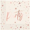 20PK 33cm ROSE GOLD PARTY PAPER NAPKINS