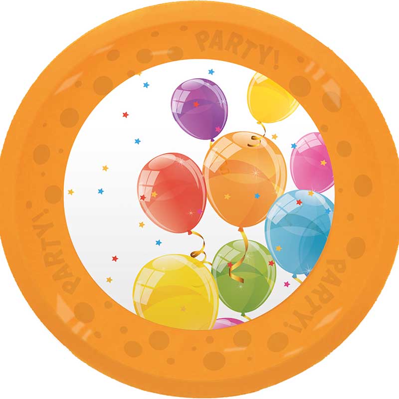 21cm SPARKLING BALLOONS REUSABLE PLATE