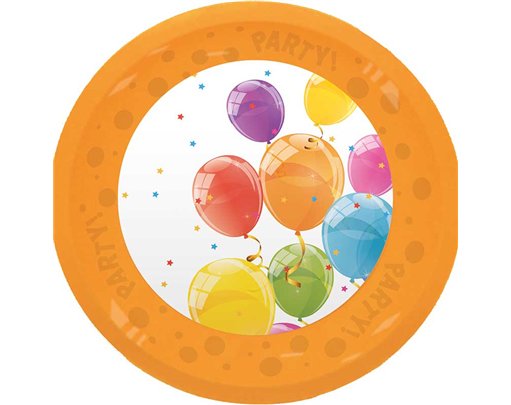 21cm SPARKLING BALLOONS REUSABLE PLATE
