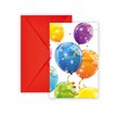 6PK SPARKLING BALLOONS INVITATIONS & ENVELOPES