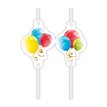 4PK SPARKLING BALLOONS PAPER DRINKING STRAWS