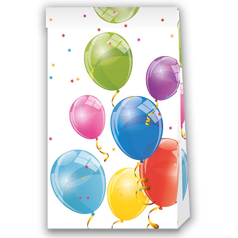 4PK SPARKLING BALLOONS PAPER PARTY BAGS