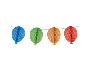 2m SPARKLING BALLOONS HONEYCOMB PAPER GARLAND
