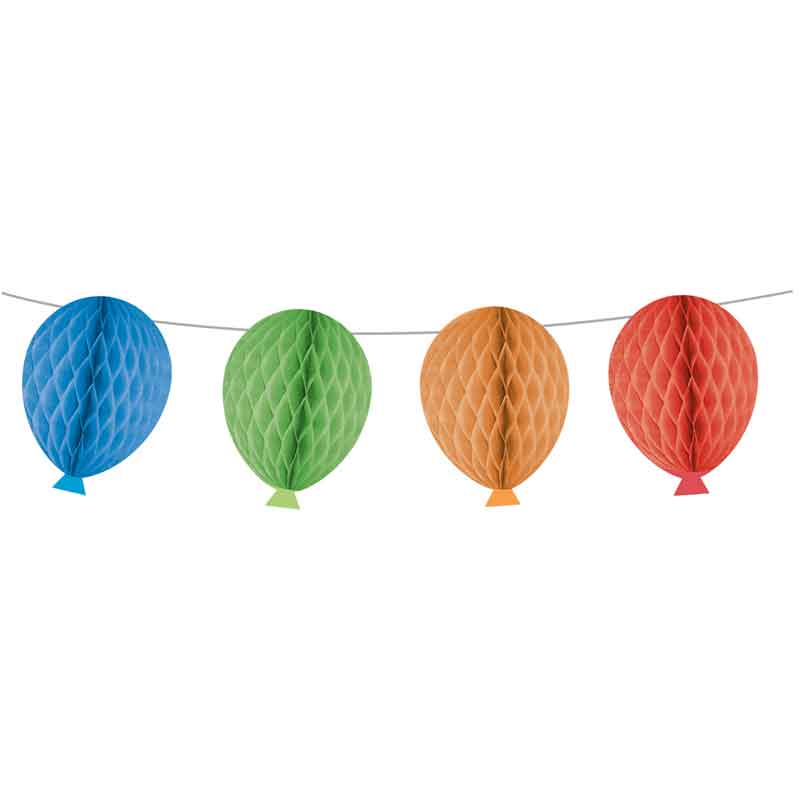 2m SPARKLING BALLOONS HONEYCOMB PAPER GARLAND