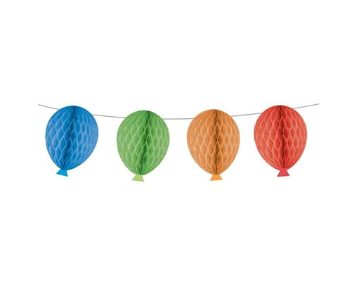 2m SPARKLING BALLOONS HONEYCOMB PAPER GARLAND