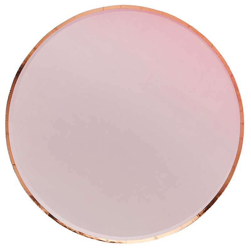 8PK ROSE GOLD & PINK OMBRE PAPER PLATES