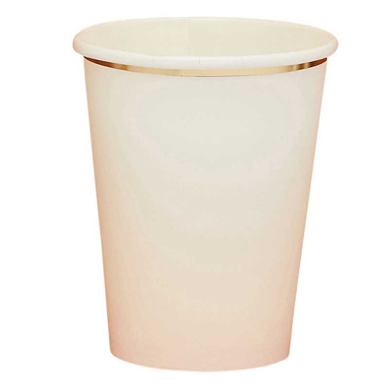 8PK GOLD & PEACH OMBRE PAPER CUPS