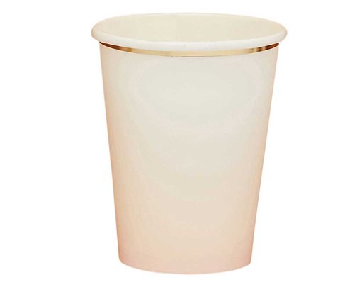 8PK GOLD & PEACH OMBRE PAPER CUPS
