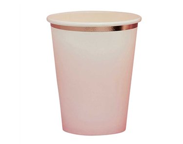 8PK ROSE GOLD & PINK OMBRE PAPER CUPS