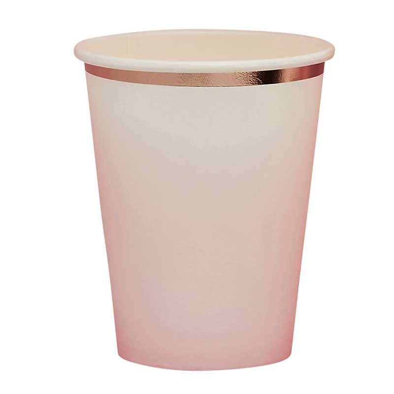 8PK ROSE GOLD & PINK OMBRE PAPER CUPS