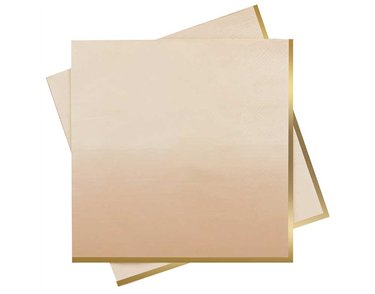 16PK GOLD & PEACH OMBRE PAPER NAPKINS