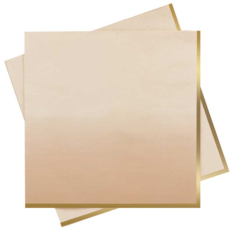 16PK GOLD & PEACH OMBRE PAPER NAPKINS