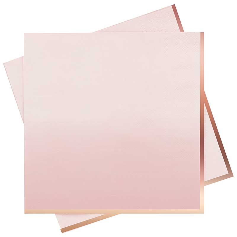 16PK ROSE GOLD & PINK OMBRE PAPER NAPKINS
