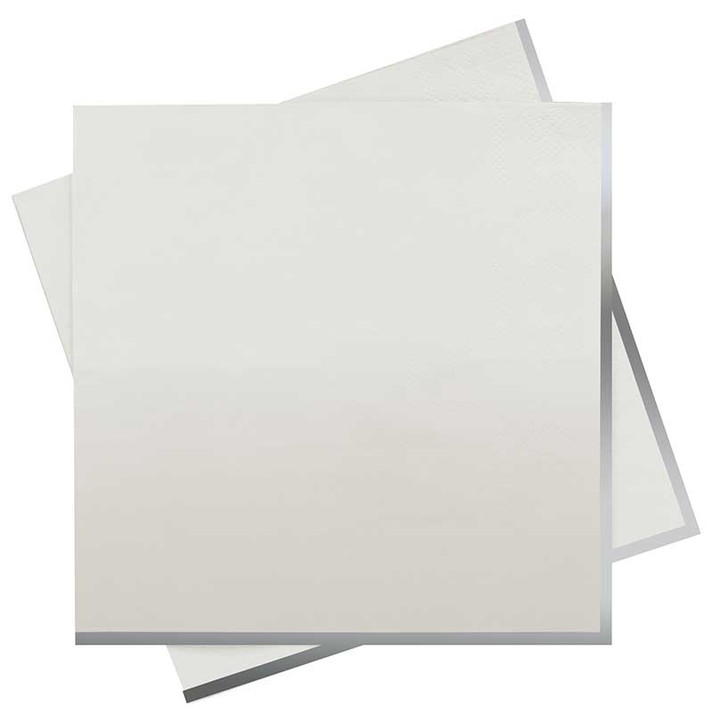 16PK SILVER & GREY OMBRE PAPER NAPKINS
