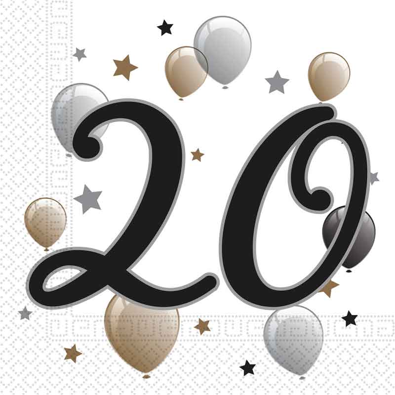 20PK MILESTONE "20" NAPKINS