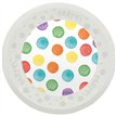 4PK 21cm MULTICOLORWATER DOTS PARTY REUSABLE PLATES