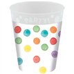 4PK 250ml MULTICOLORWATER DOTS PARTY REUSABLE CUPS