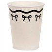 6PK 220ml CREAM AND BLACK PAPER CUPS WITH BOWS