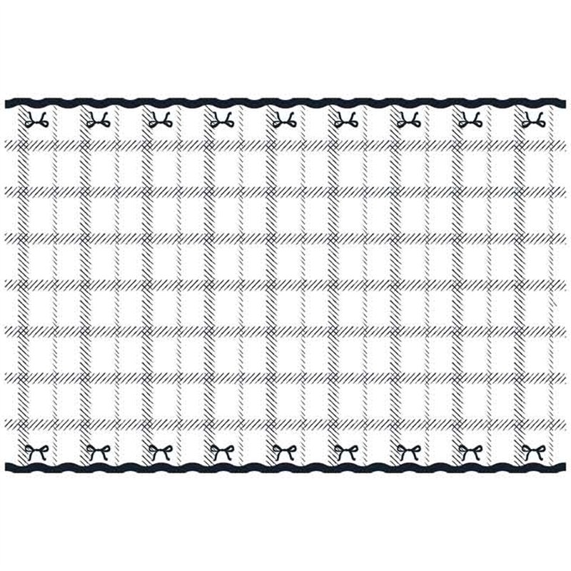 BLACK AND CREAM TABLECOVER WITH BOWS