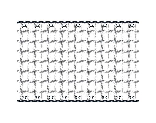BLACK AND CREAM TABLECOVER WITH BOWS