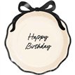6PK 24cm HAPPY BIRTHDAY WITH BOW BLACK AND CREAM PLATES