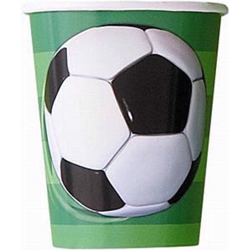 (8) 9OZ 3D FOOTBALL CUPS