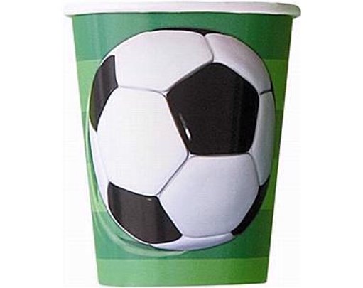 (8) 9OZ 3D FOOTBALL CUPS