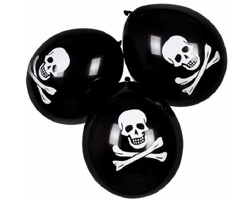 (6) 25CM PIRATE BALLOONS