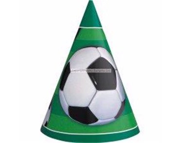 (8) 3D FOOTBALL PARTY HATS