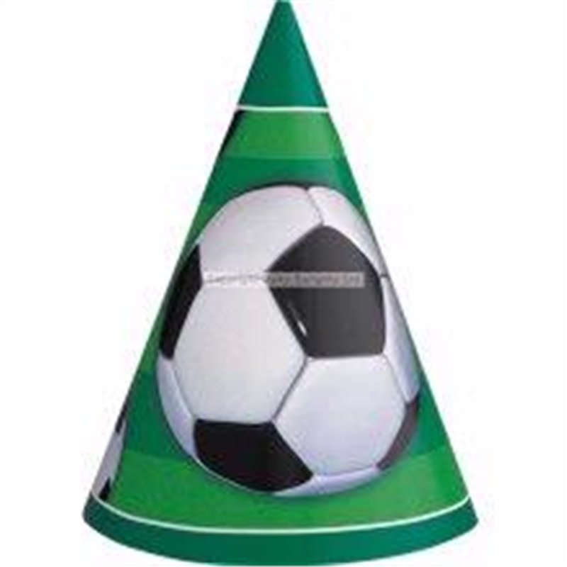 (8) 3D FOOTBALL PARTY HATS