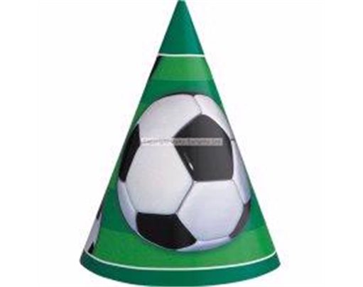 (8) 3D FOOTBALL PARTY HATS