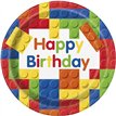 (8) 9IN BUILDING BLOCKS B/DAY PLATES