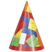 (8) BUILDING BLOCKS B/DAY PARTY HATS