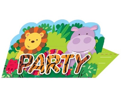(8) JUNGLE FRIENDS INVITATIONS