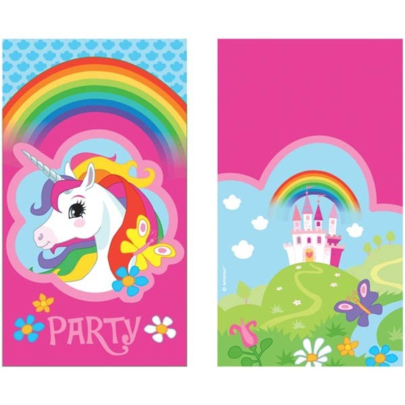 (8) UNICORN INVITATIONS & ENVELOPES