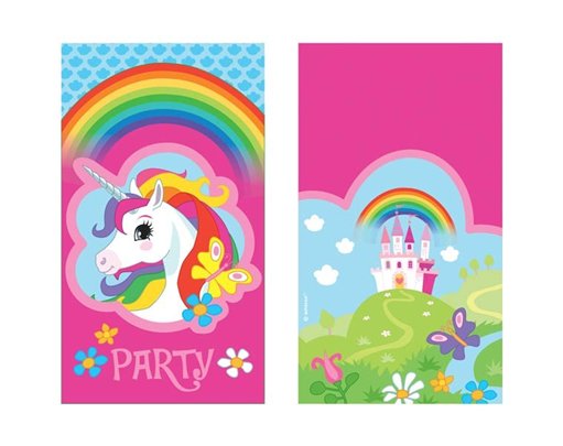 (8) UNICORN INVITATIONS & ENVELOPES