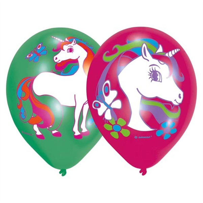 (6) 11IN UNICORN PRINTED BALLOONS