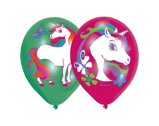 (6) 11IN UNICORN PRINTED BALLOONS